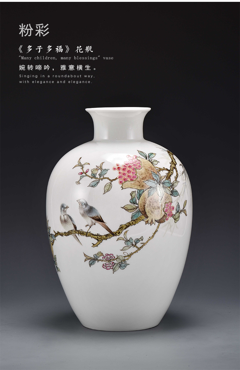 Jingdezhen ceramics by hand China wind restoring ancient ways is the sitting room flower vase furnishing articles of Chinese style decoration decoration process