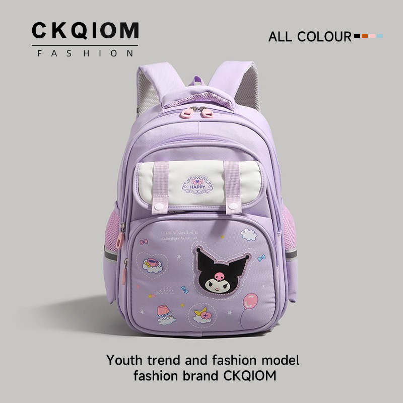 First Grade School Bag for Girls, Elementary School Students, Kuromi Girl's School Bag, Lightweight Children's Cute Backpack, 2025 New Model