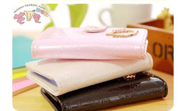 Phiên bản Hàn Quốc của gói thẻ da kim cương Hoạt hình dễ thương Gói phụ nữ chất lượng cao 24 ví gucci