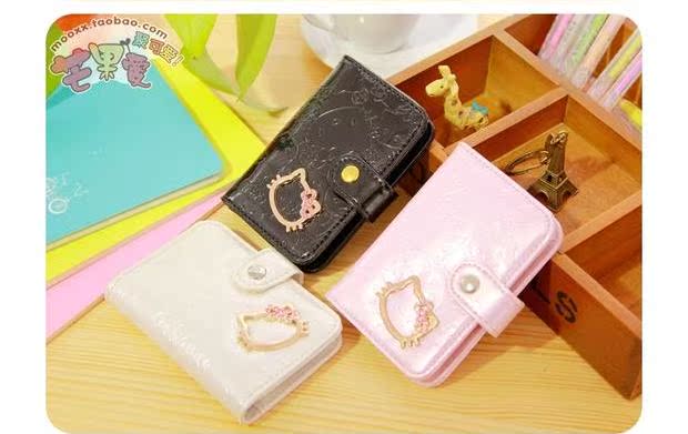 Phiên bản Hàn Quốc của gói thẻ da kim cương Hoạt hình dễ thương Gói phụ nữ chất lượng cao 24 ví gucci