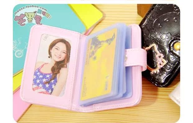 Phiên bản Hàn Quốc của gói thẻ da kim cương Hoạt hình dễ thương Gói phụ nữ chất lượng cao 24 ví gucci