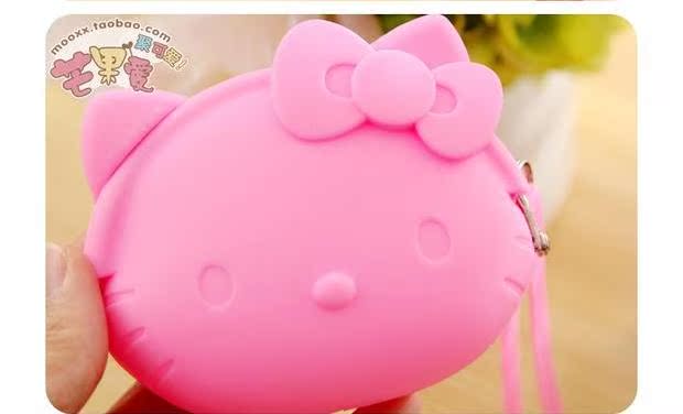 Hello kitty ví silicon xu dễ thương Phim hoạt hình dễ thương với tay dây mềm túi lưu trữ túi ví nhỏ bóp nam đẹp