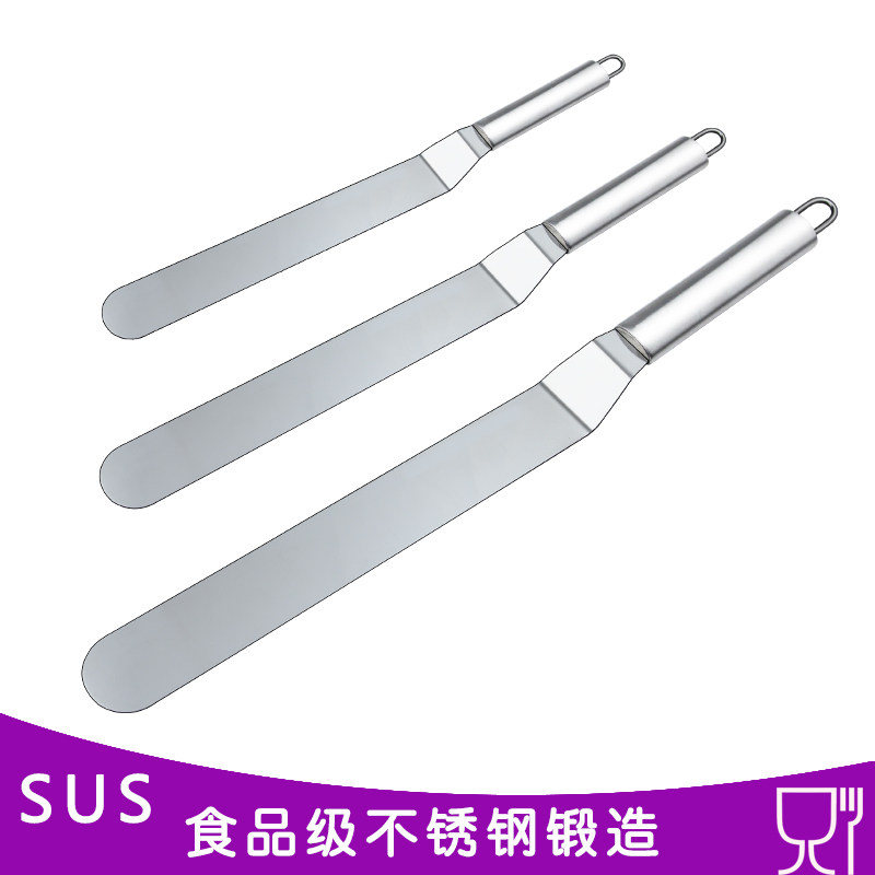 Cake spatula cream flat knife stainless steel demoulding knife curved kiss straight kiss 6 inch 8 inch 10 inch baking decoration tool
