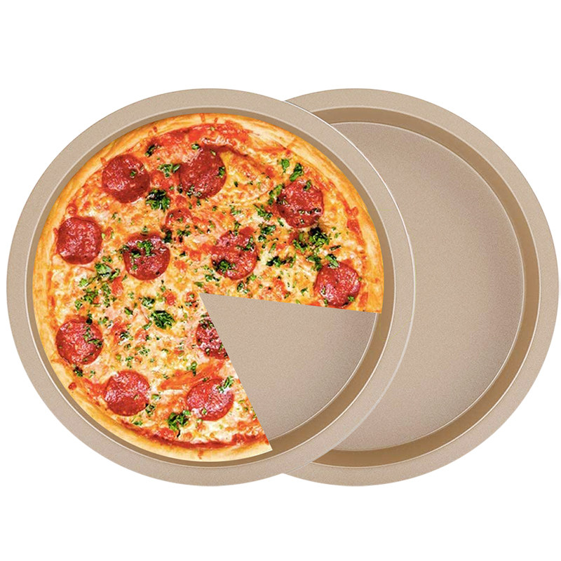 Pizza baking tray non-stick mold oven household 6 7 8 inch abrasive pizza tray barbecue round baking tools