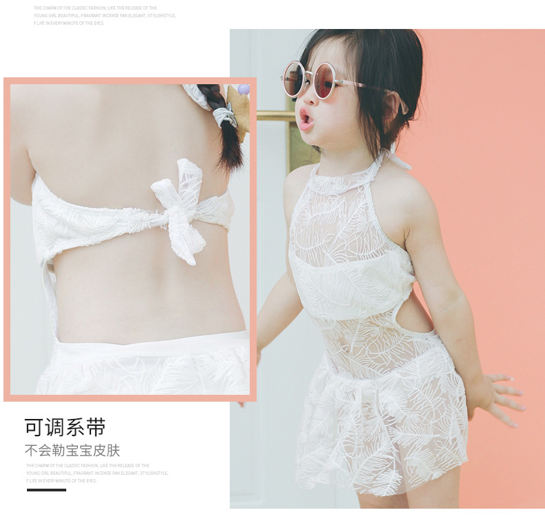 (Có thể trang bị cho bố mẹ-con) Bộ đồ bơi bé gái bằng lông vũ đẹp 2018 Áo tắm một mảnh ngọt ngào mới của Hàn Quốc - Bộ đồ bơi của Kid bikini cho bé gái