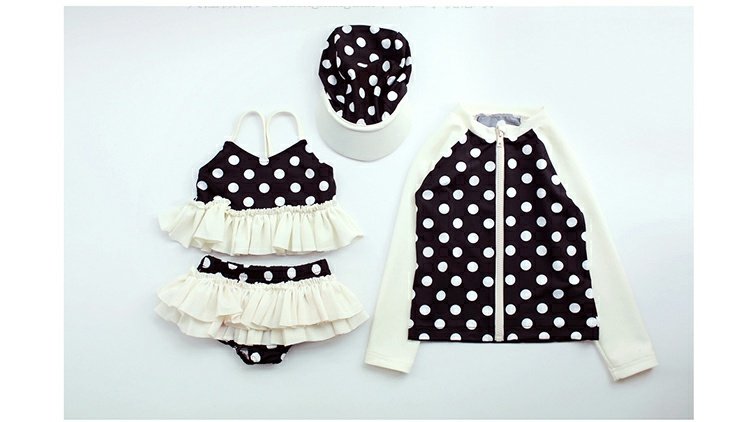 Phiên bản Hàn Quốc của trẻ mẫu giáo retro Đồ bơi Mickey cô gái cô gái đi biển dài tay áo chống nắng váy chia áo tắm - Bộ đồ bơi của Kid đồ bơi em bé