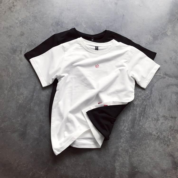 日系简约潮流休闲短袖T恤夏季男装半袖TEE圆领运动衫个性印花t潮
