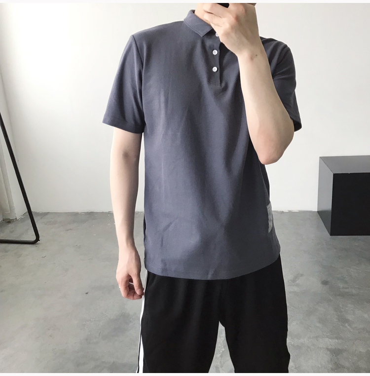 Đầm mùa hè nguyên bản Nhật Bản xu hướng rắn màu áo polo nam Slim Slim giản dị tay áo ngắn tay áo thun nam triều áo polo đẹp
