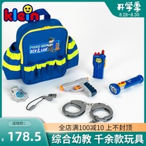  German Klein boy and girl house toys Childrens simulation police set simulation handcuffs badge bag