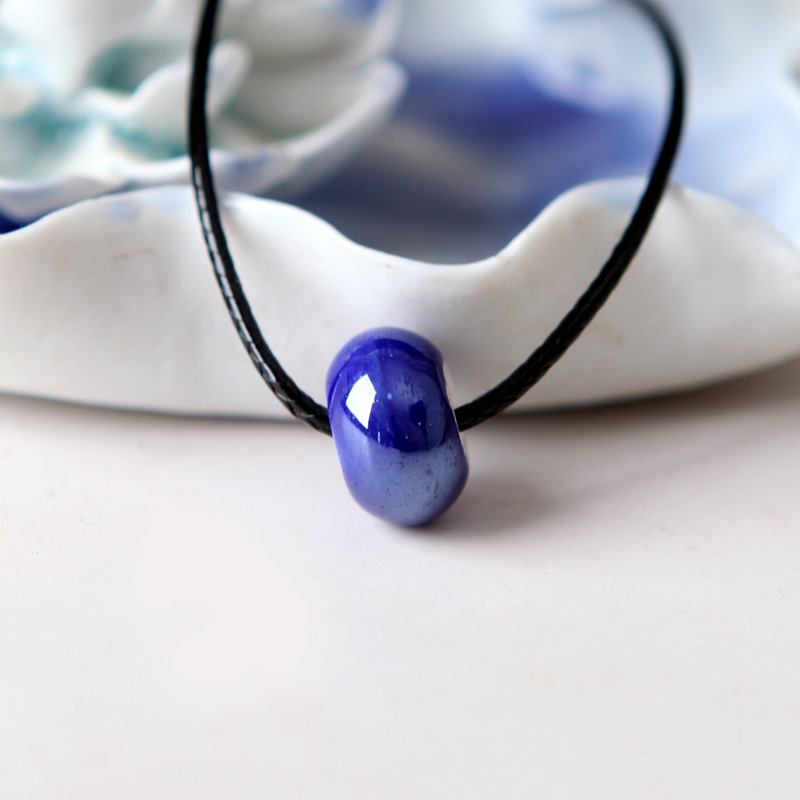 QingGe contracted national wind necklace brief com.lowagie.text.paragraph collarbone jingdezhen ceramic beads accessories pendant female stalls supply of goods