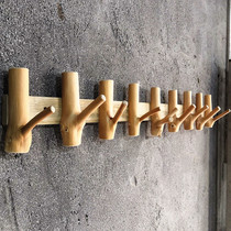 Creative solid wood hooks coat hooks hotel decoration wall hooks entrance key wall hanging bed and breakfast decoration hooks