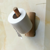 Creative retro solid wood paper towel hook branch sticky hook roll paper holder living room bathroom kitchen wall-mounted paper towel holder