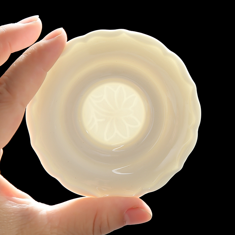 Dehua white ceramic white porcelain saucer cup cup mat heat insulation pad tea art performance teahouse kung fu tea ceremony accessories