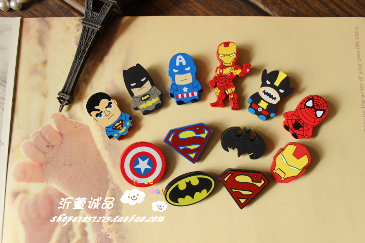10 đầu gỗ dễ thương Huy hiệu trâm cài người nhện Batman Superman Captain America trâm cài - Trâm cài trâm cài áo cao cấp