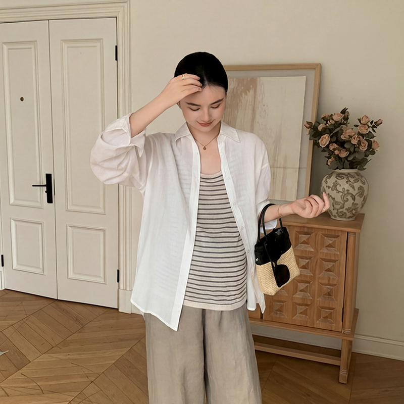 Zma Sun Protection Maternity Clothing Set Spring and Summer New Fashion Vest Shirt Stylish Top Loose Maternity Pants