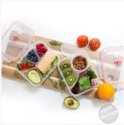 Two separate lunch box bento box microwave lunch box compartments lunch box, refrigerator storage box