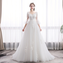  French light wedding dress 2021 new bride go out gauze forest super fairy thin simple atmosphere Korean pregnant women dream