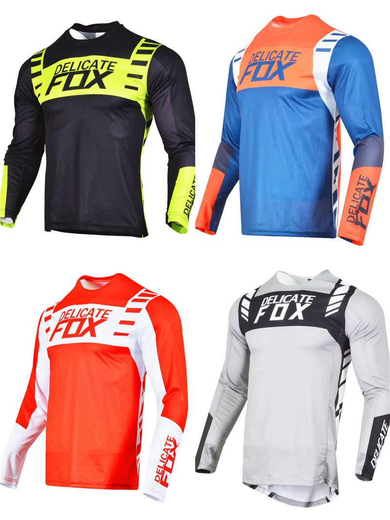 DELICATEFOX motorcycle long-sleeved off-road shirt casual racing riding downhill clothing outdoor breathable quick-drying men