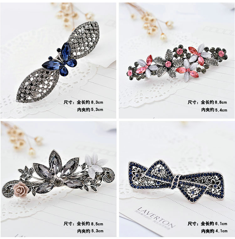 Kẹp tóc clip retro đầu clip tóc chéo clip hoa kim cương đuôi ngựa mùa xuân clip kẹp tóc phụ kiện tóc kẹp tóc - Phụ kiện tóc các shop bán phụ kiện tóc đẹp 