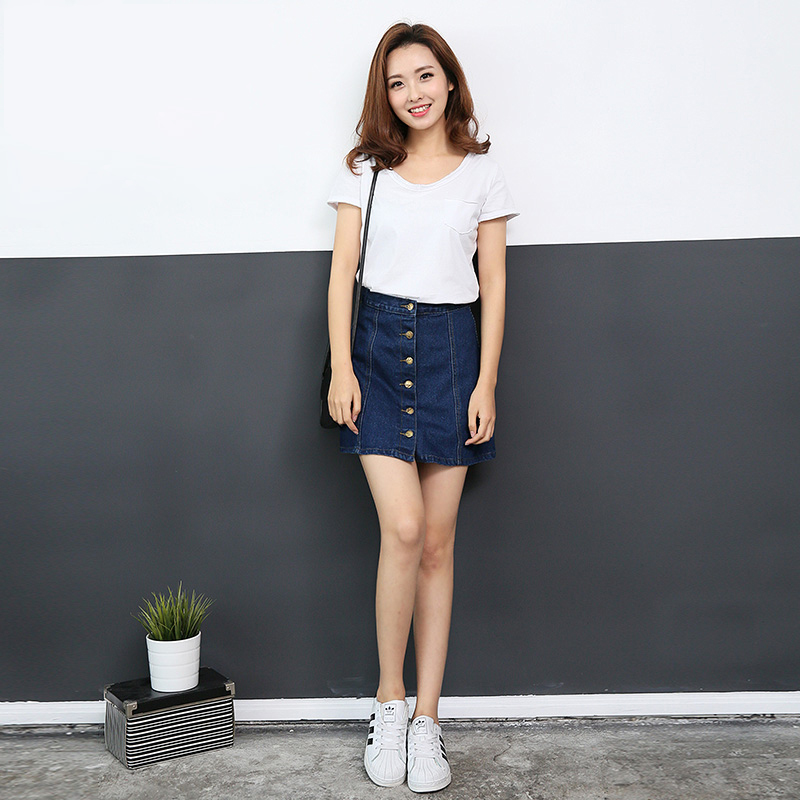 Korea 2020 new spring and summer Korean denim skirt