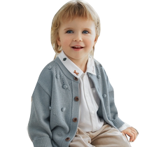 Manxi baby cardigan shirt cotton woolen sweater autumn new constant temperature versatile warm tops for men and women babies and children