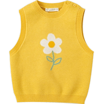 Davibella 2024 spring new childrens clothing baby knit vest girl waistcoat child foreign air coat