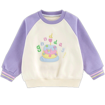 Piggy Banner childrens clothing 2024 winter new childrens sweatshirts little girls pullover baby tops plus velvet trendy