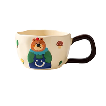 Creative ceramic mug niche design big ear handle ceramic coffee mug gift for male and female friends