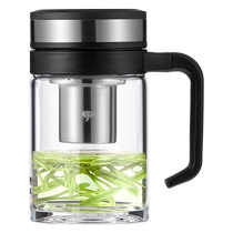 Vientiane glass cup with strainer tea cup office for business upscale home transparent thermal insulation tea water cup men