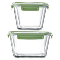 Genasi large-capacity glass crisper thickened refrigerator sealed bowl with lid microwave heating lunch box for office workers