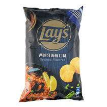 Lays Spanish seafood flavor potato chips 184 2g large bag snack food puffed snack snacks