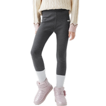 Balabala childrens velvet leggings big children and girls warm pants autumn and winter trousers fashionable lace and trendy