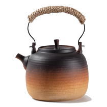Gold inlaid jade retro ceramic kettle teapot health pot single pot open flame carbon stove outdoor coarse pottery pot