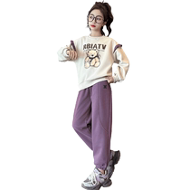 Yuyingfang Girls Autumn Clothing Set 2024 Children Spring and Autumn Korean Style Fashionable Sweater Girls Casual Sports Two-piece Set