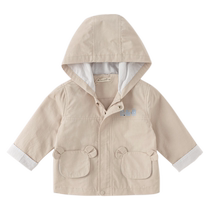 (Same style in the mall) David Bella Childrens Windbreaker 2024 Spring and Autumn New Boys Hooded Jacket Baby Childrens Clothing