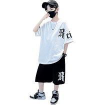 Yibeitong boys summer suit 2024 new summer short-sleeved cool and handsome childrens sports boys summer style medium and large childrens clothing
