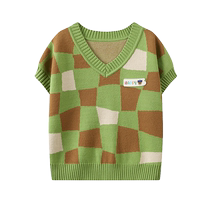 () Paw Patrol Childrens V-neck Autumn V-neck Knitted Waistcoat Boys and Girls Wool Vest Wearing a Vest Outside