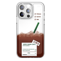 Normal iced coffee iPhone 14 13promax phone case transparent iPhone11 12 simple 15pro soft glue