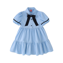 Kappa Kids 2024 Summer Girls Pure Cotton Dress Western Style Big Child Lolita Sweet Childrens Princess Dress