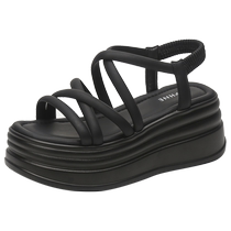 Daphne thick-soled sandals for women summer 2024 new model platform and high-soled womens soft-soled outer wedge-heeled shoes