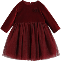 (Single piece) (Marc Jeanne French Series) Girls Autumn Velvet Dress 201228