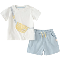 David Bella childrens shorts set 2024 boys summer short-sleeved T-shirt two-piece set baby boy childrens clothing