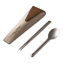 onlycook pure titanium portable tableware chopsticks and spoons for one person travel lightweight outdoor picnic chopsticks and spoons set