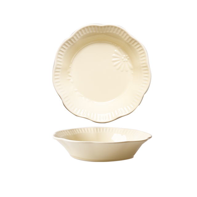 Four machines can enter the house with flower relief bowls and plates