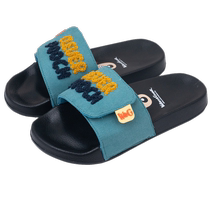 Thin strips of co-branded cute cartoon dog couple slip-on slippers for indoor and outdoor wear comfortable non-slip contrasting color sandals