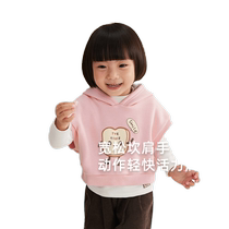 Girls autumn and winter vests babys autumn hooded vests childrens knitted vests fashionable warm and cute childrens autumn clothes