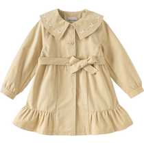 Davibella girl among girls long style wind clothes childrens spring clothing jacket 2024 new CUHK childrens clothing blouses