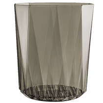 Muding ding trash can 1 pack large transparent prismatic trash can household simple waste paper basket light luxury trash can