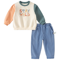 David Bella childrens trousers 2024 boys sweatshirt jeans two-piece set baby boy new spring and autumn