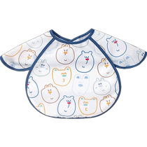 Childrens smock baby eating bib drool pocket waterproof apron painting reverse dressing baby boy and girl waterproof